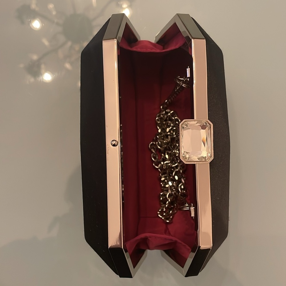 Black Satin Nine West Clutch - Picture 4 of 6